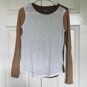 NWOT Madewell color block long sleeve shirt size xs